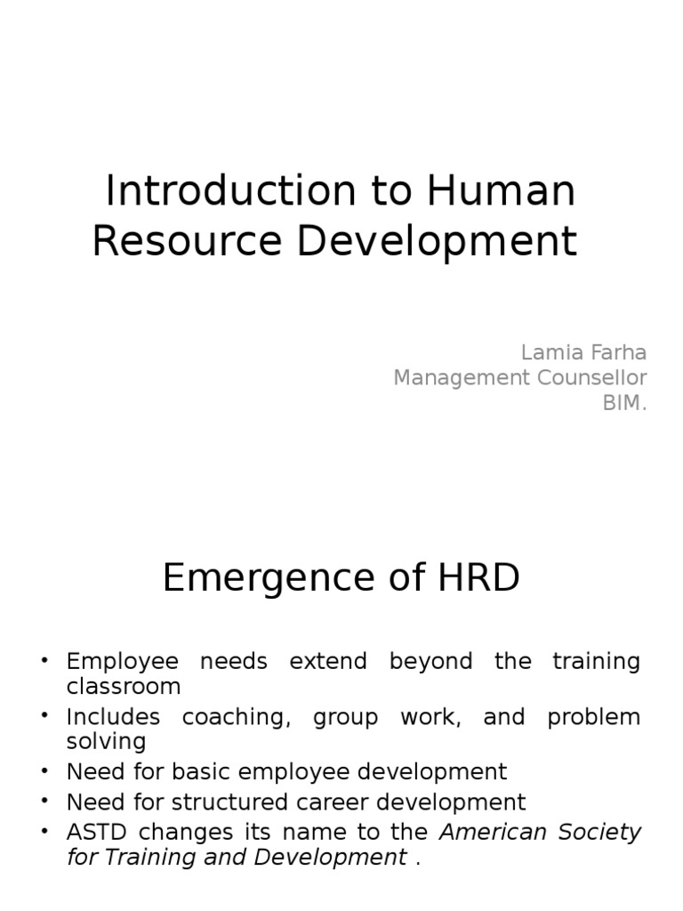 Significance of Human Resource Development | PDF | Human Resource ...
