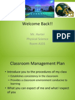 First Day Management Plan Physical Science