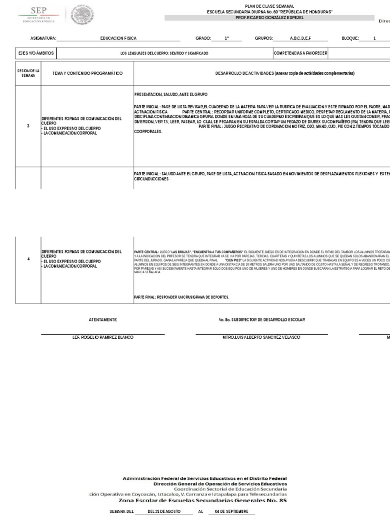 Planes de Clases Secundaria | PDF | Crecimiento personal y profesional ...
