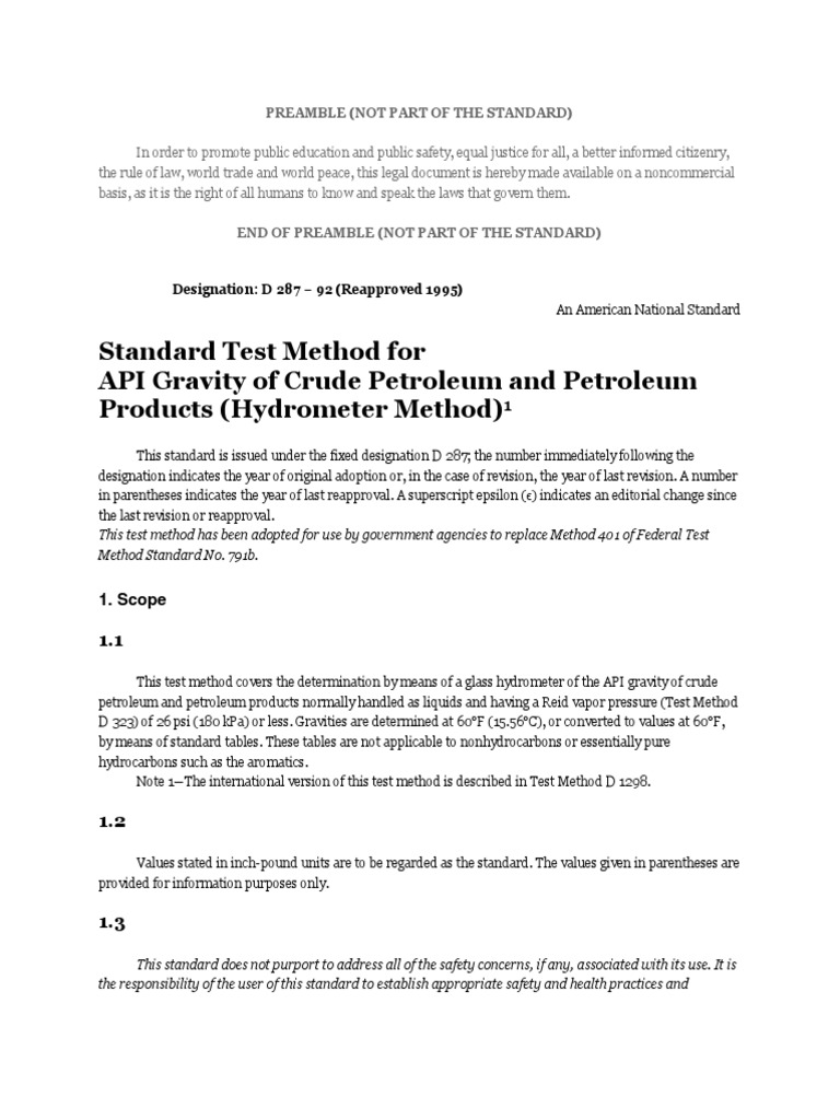 API Gravity Test Method Overview | PDF | Thermometer | Petroleum