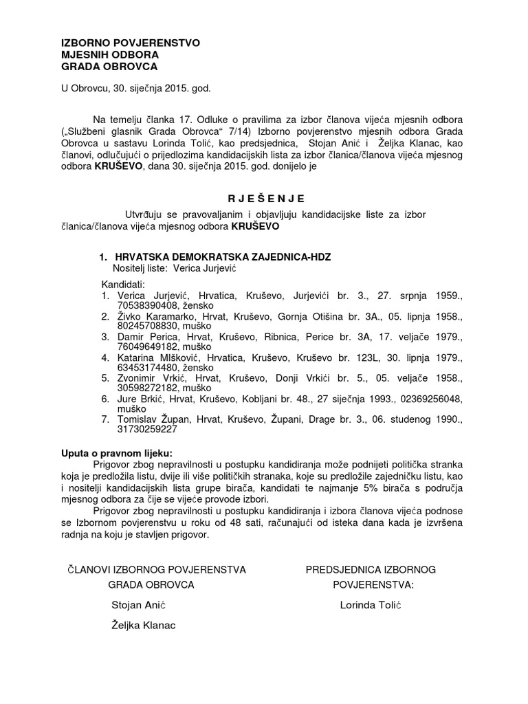Objava Krusevo | PDF