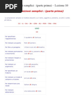 Le Preposizioni Semplici - (Parte Prima) - Lezione 10