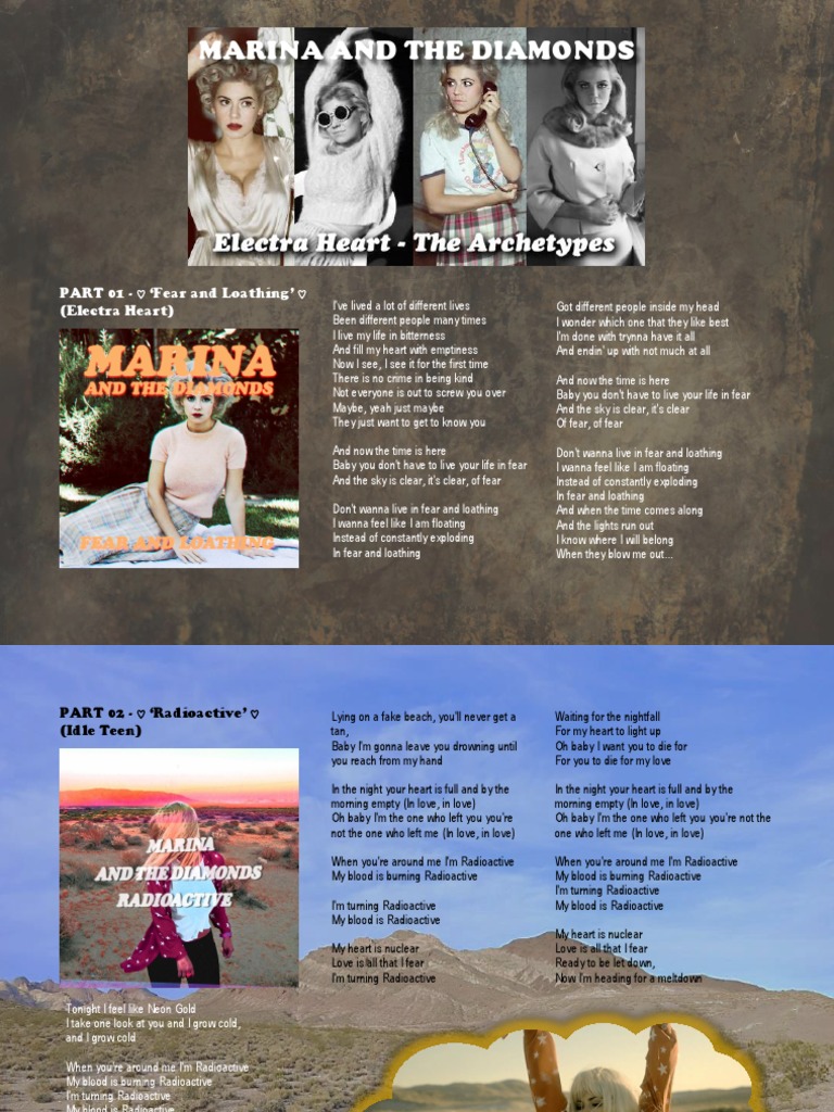 Marina and the Diamonds Lyrics Compilation | PDF | Barbie, image size:768x1024