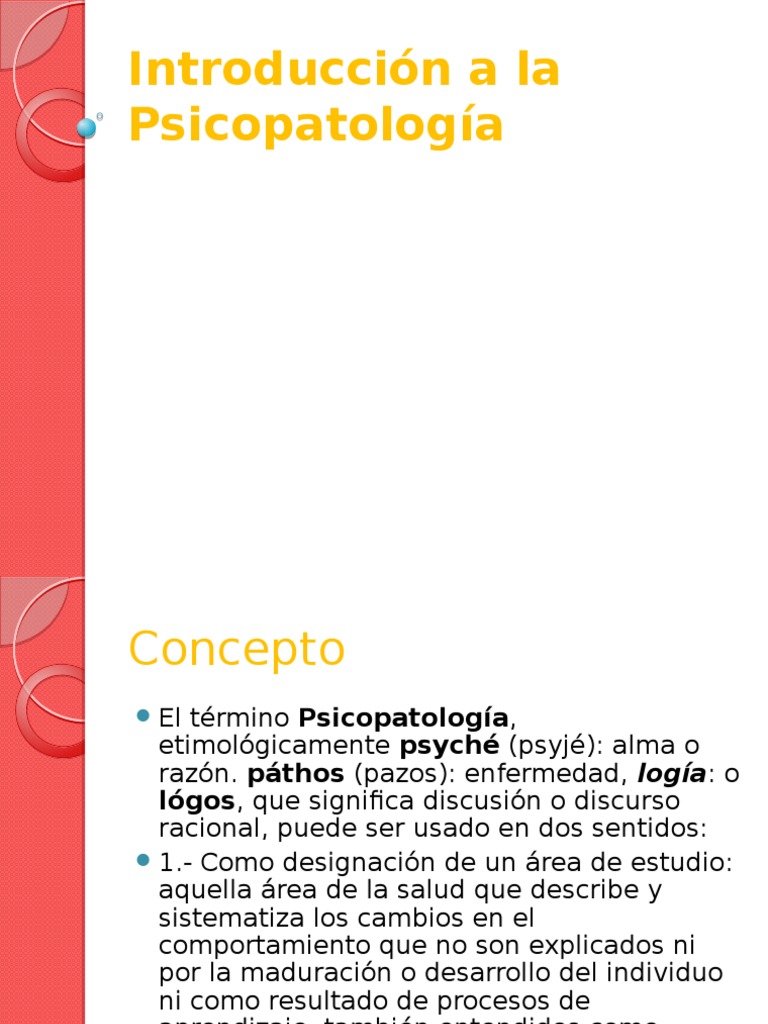 Introducción a la Psicopatología | PDF | Psicopatología | Ciencias del ...