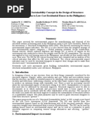 Introducing Sustainability Concepts in the Design of Structures (An Application to Low-Cost Residential Houses in the Philippines)