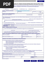 Application For Alberta Centennial Education Savings Plan Grant