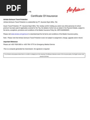 Certificate of Insurance