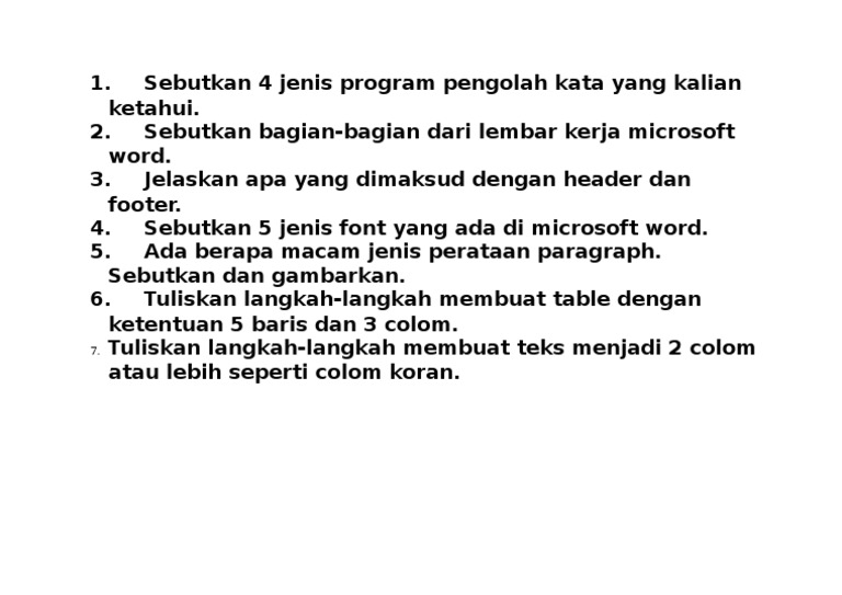 Sebutkan 4 Jenis Program Pengolah Kata Yang Kalian Ketahui