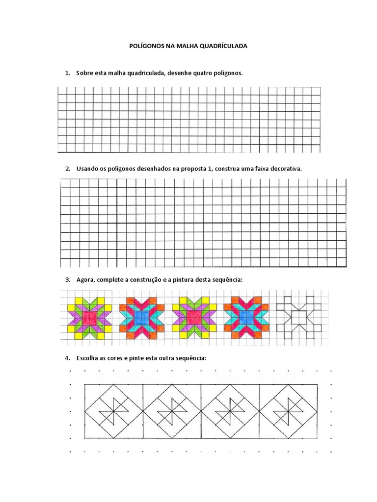 Polígonos e Mosaicos na Malha Quadriculada | PDF | Arte
