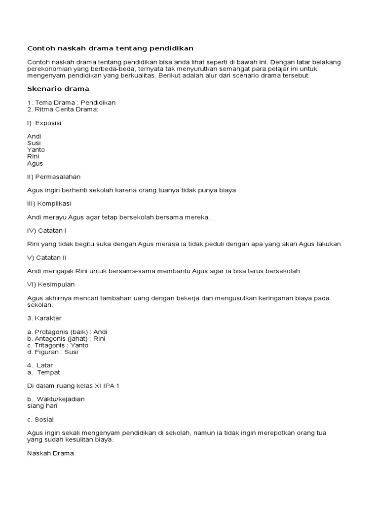 View Contoh Naskah Drama Keluarga Sombong Pictures