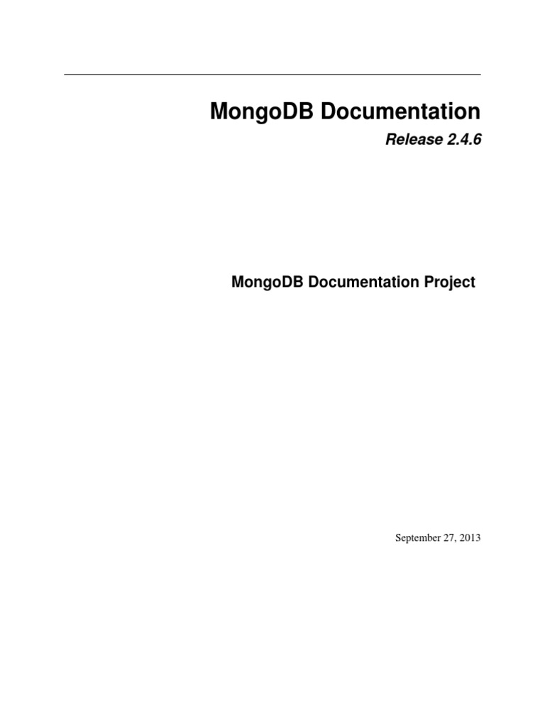 MongoDB Manual PDF | PDF | Advanced Packaging Tool | Mongo Db