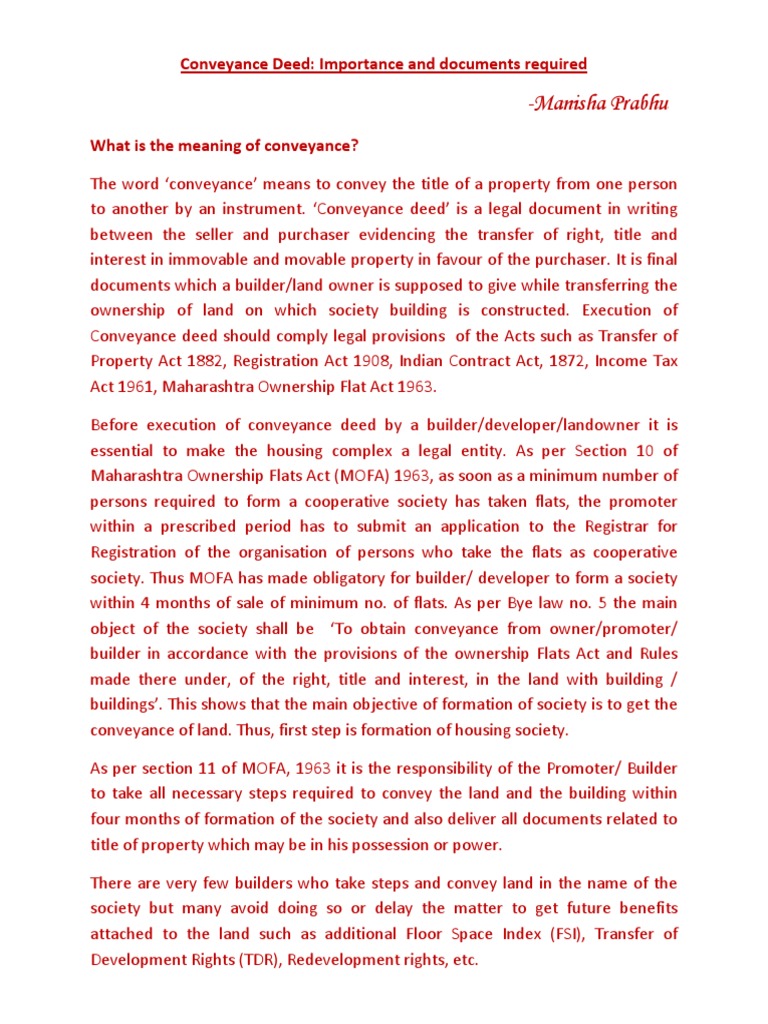 A Guide to the Importance and Process of Conveying Land Title to a