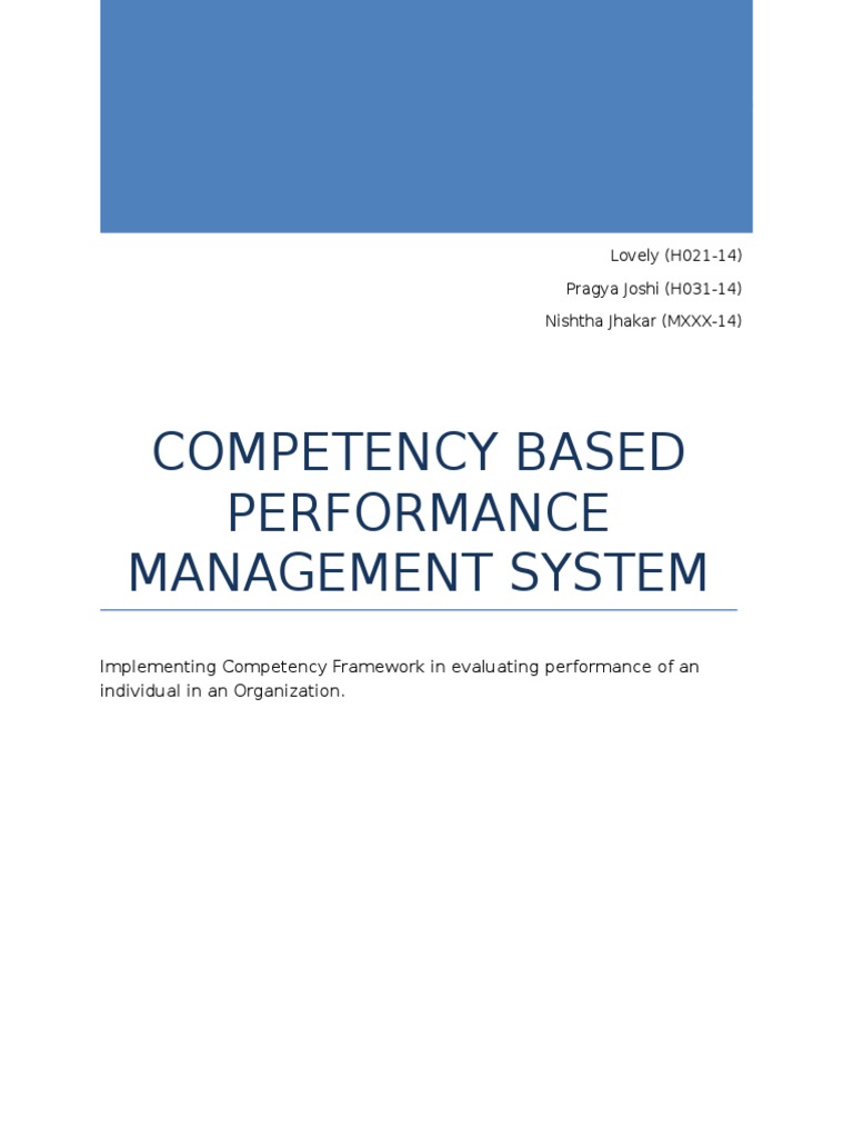 Competency Based Performance Management System: Group | PDF