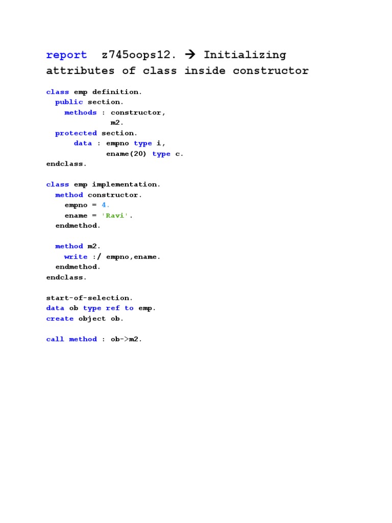 Z745oops12. Initializing Attributes of Class Inside Constructor | PDF ...