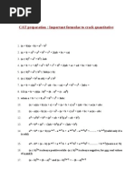 Maths Formulas For Cat