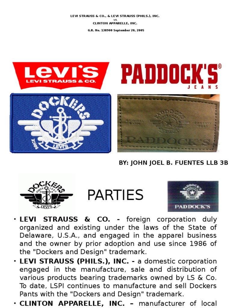 Levi Strauss v. Clinton Apparelle (IP Report) | PDF | Trademark Dilution |  Injunction