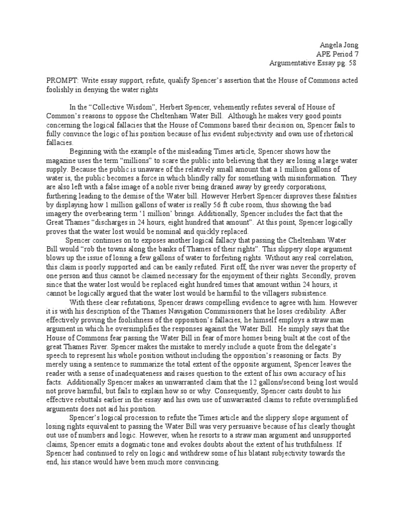Persuasive Essay On Hot Water