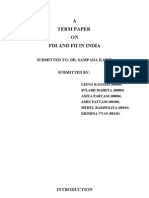 Term Paper On FII & FDI