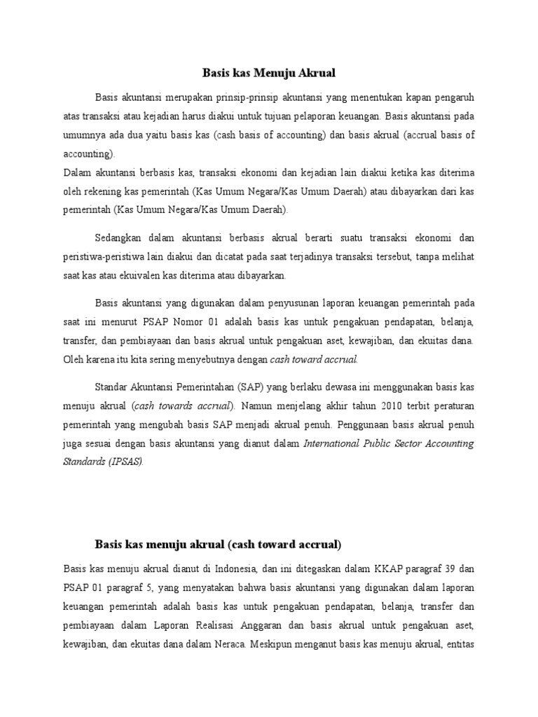Basis Kas Menuju Akrual