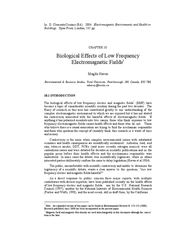 Biological Effects of Low Frequency | PDF