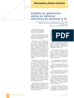 Análisis de Generación Eólica en Sistemas Eléctricos de Potencia II