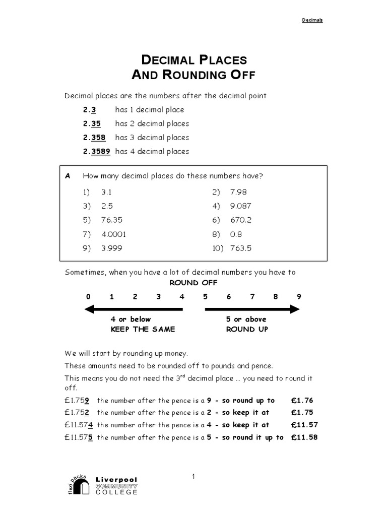 Rounding Decimals: A Grade 4 Guide | PDF | Teaching Mathematics