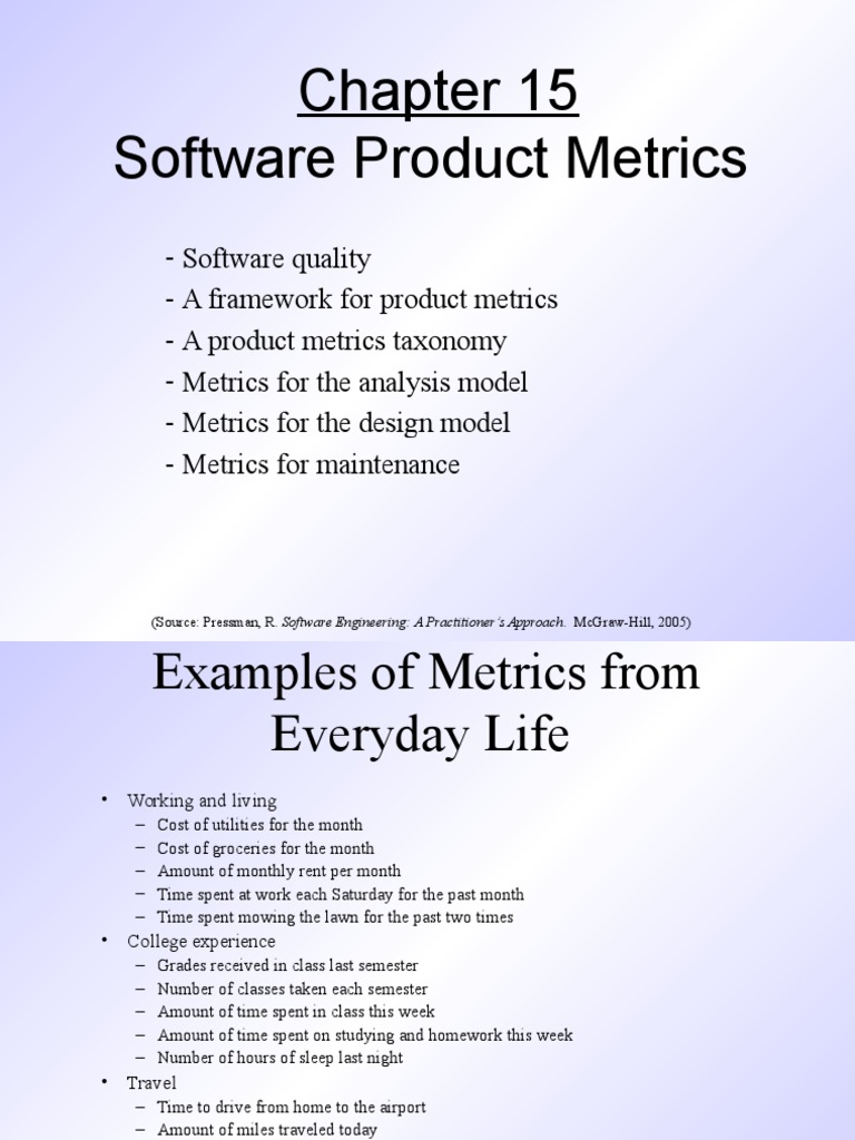 Software Product Metrics Overview | PDF | Class (Computer Programming ...