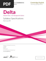 Delta Module Three ELT Management Option Syllabus Specifications 2011 1