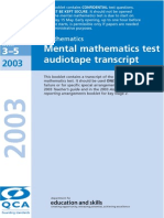 Mental Mathematics Test Audiotape Transcript