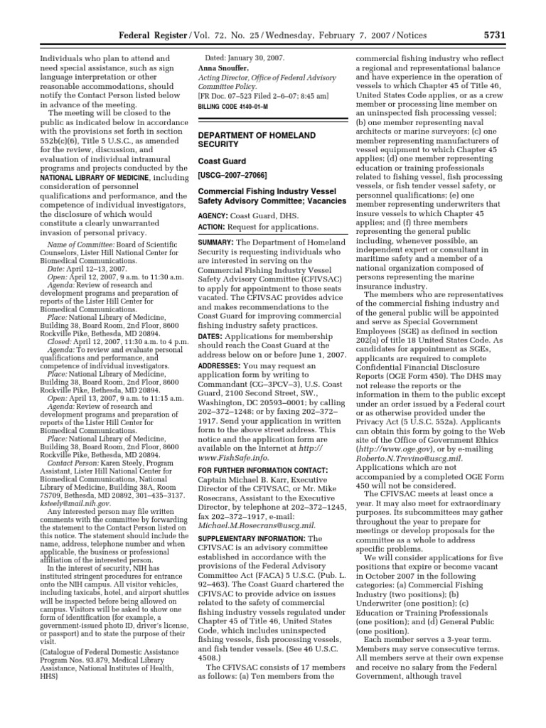 Notice Committees Establishment, Renewal, Termination, Etc