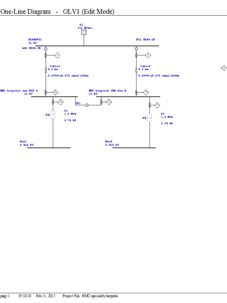NMC Hospital Electrical Single Line Diagram | PDF | Science ...