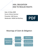 Claim, Obligation, Mechanism To Realize Rights