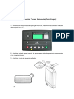 Procedimentos testes semanais GMG