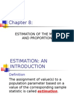 Estimation of The Mean and Proportion