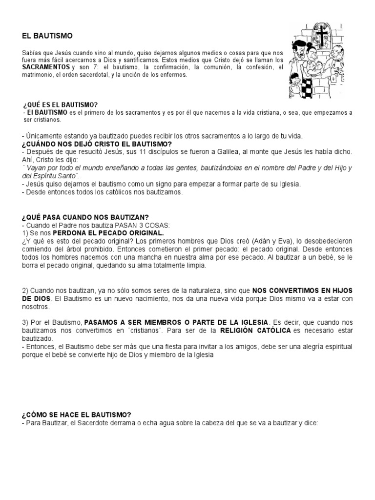 Importancia y Significado del Bautismo | PDF | Bautismo | Iglesia Católica