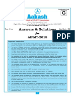 Answers & Solutions: For For For For For AIPMT-2015