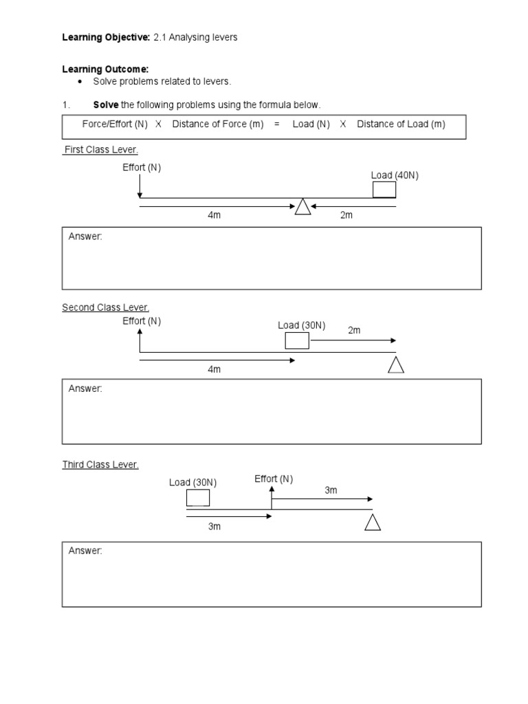 Lever Problem Solutions | PDF