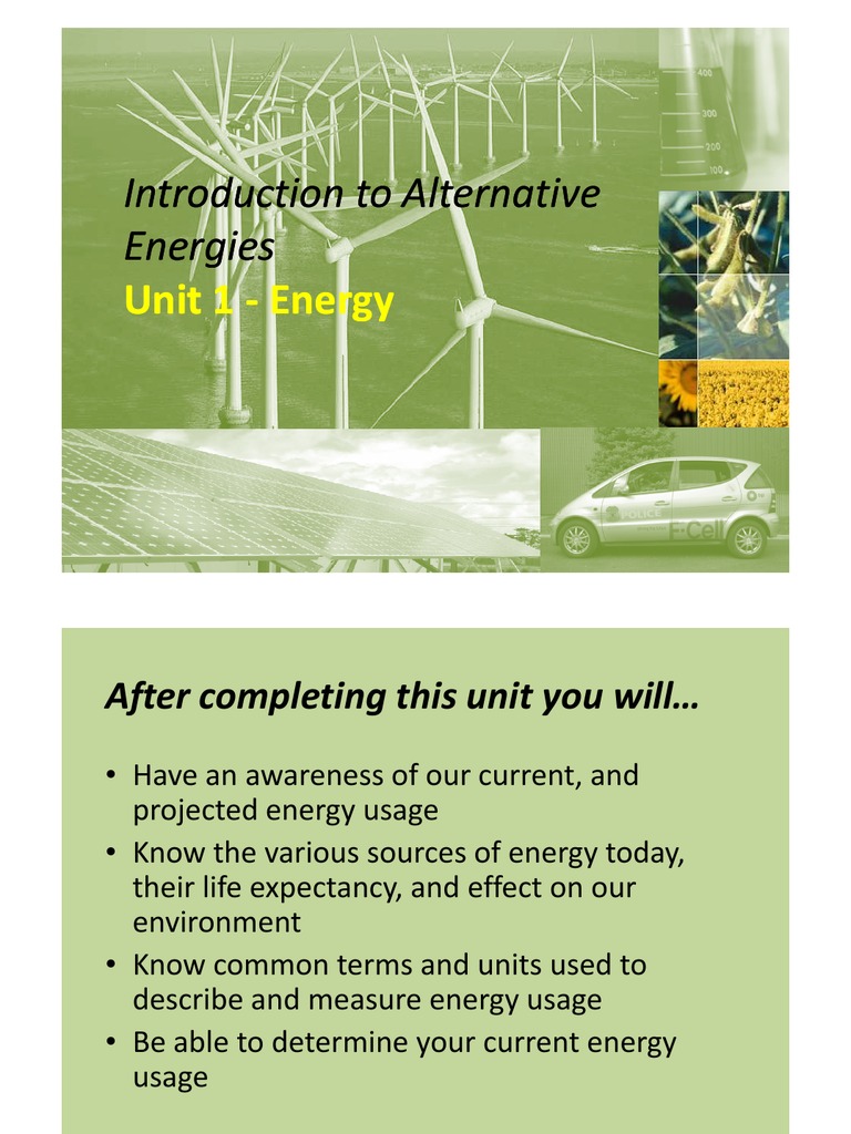 Unit 1 Introductionx PDF Kilowatt Hour Fuels