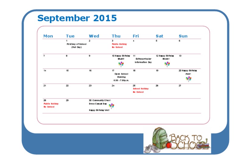 September Calendar | PDF
