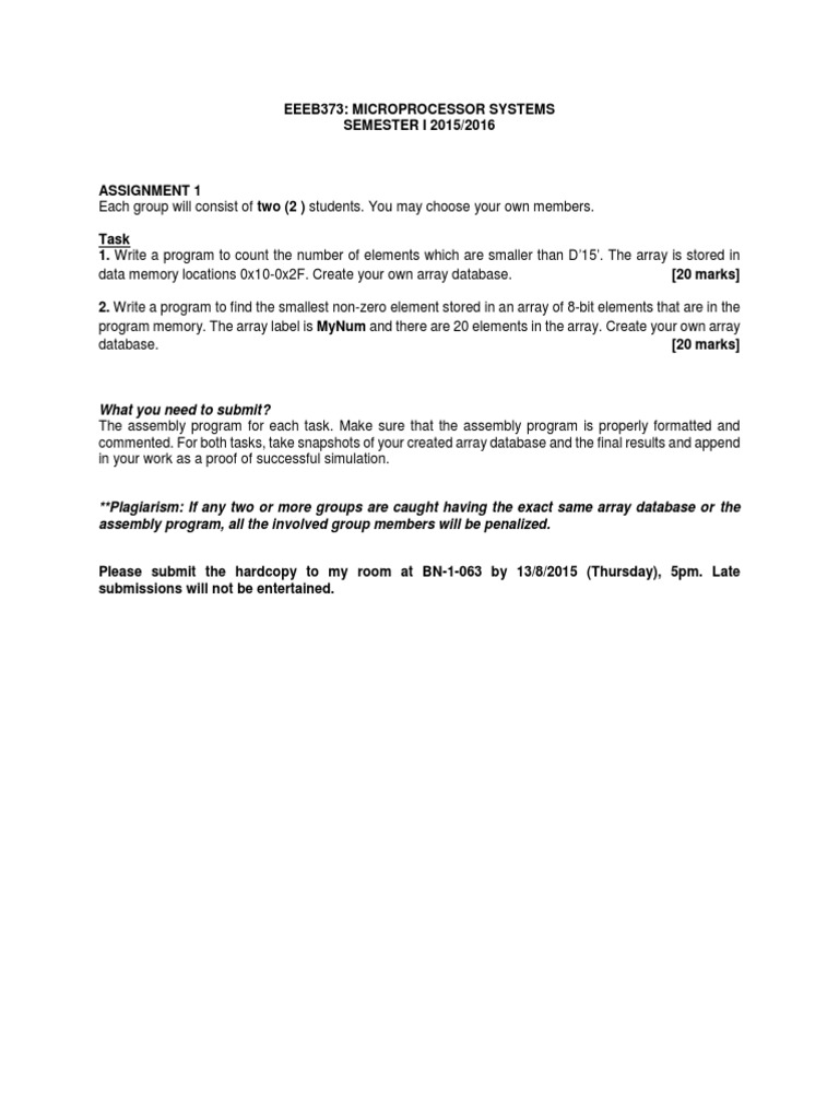 EEEB373 Assignment 1 Sem1201516 | PDF