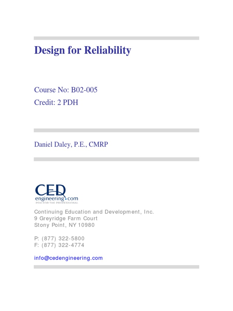 Design for Reliability Overview | PDF | Reliability Engineering | Sales