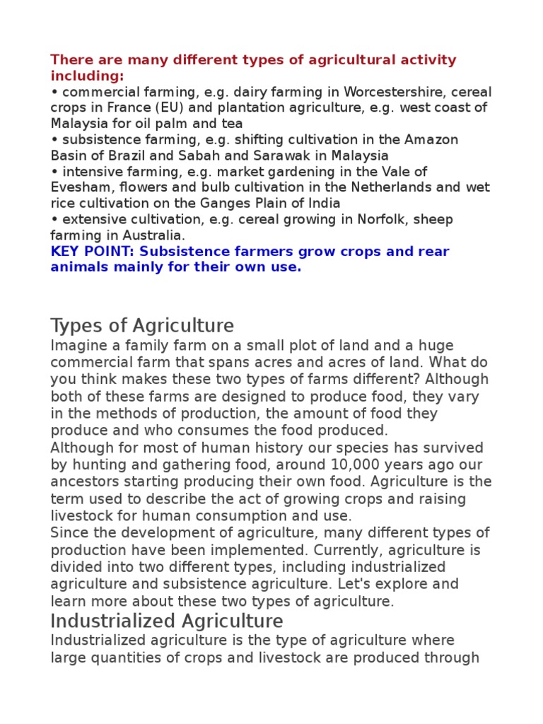 Indian Agriculture Examples Types | PDF | Intensive Farming | Agriculture