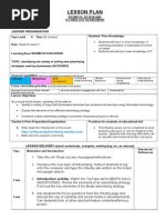 Week 9 and 10 Lesson Plan