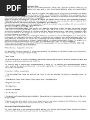 Judicial Affidavit Rule