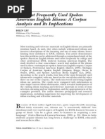 The Most Frequently Used Spoken American English Idioms A Corpus Analysis and Its Implications