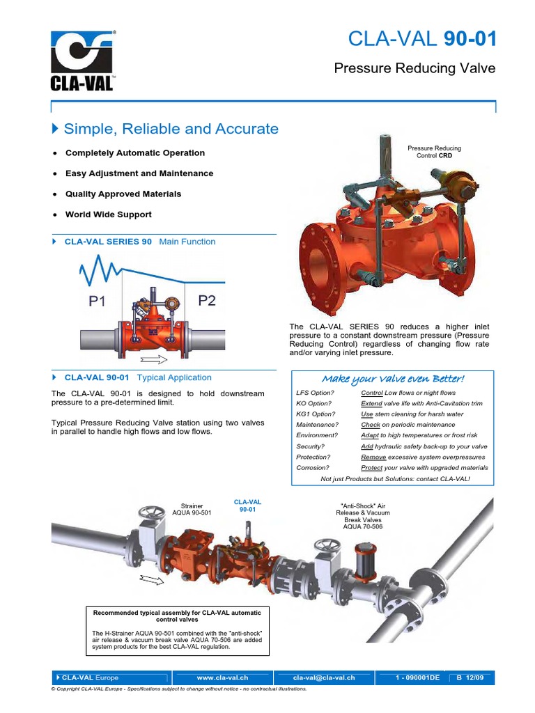 Pressure Reducing Valve PDF PDF Valve Filtration