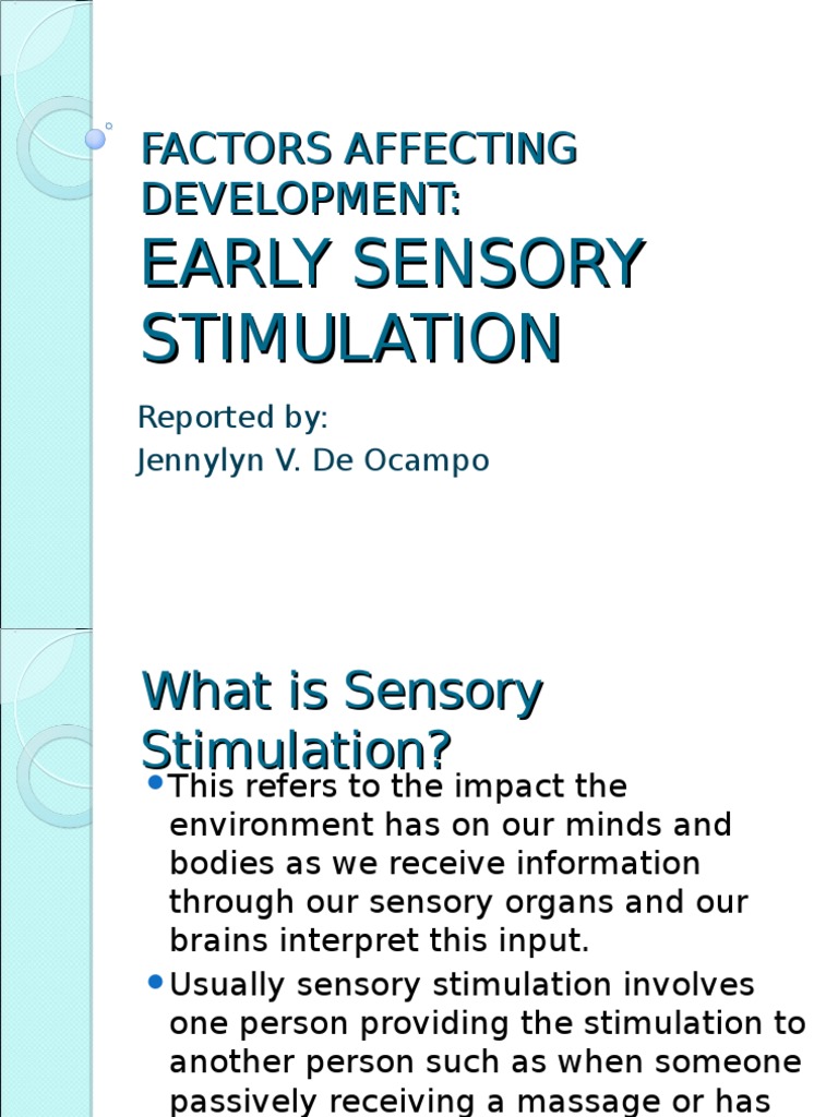 EARLY SENSORY STIMULATION.ppt Taste Perception