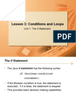 Lesson 3: Conditions and Loops: Unit 1: The If Statement