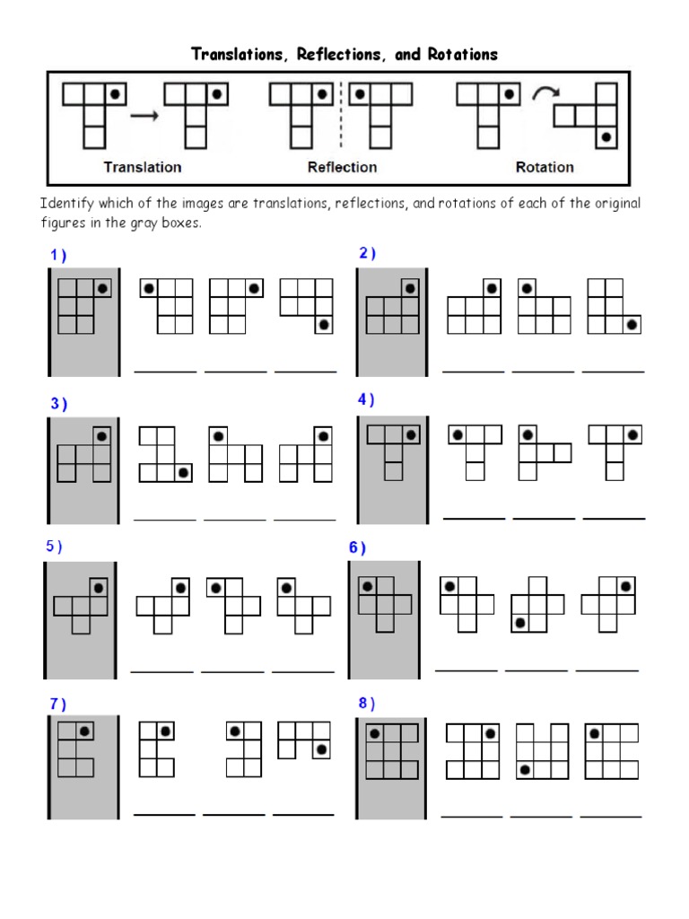Understanding Translations, Reflections, Rotations | PDF