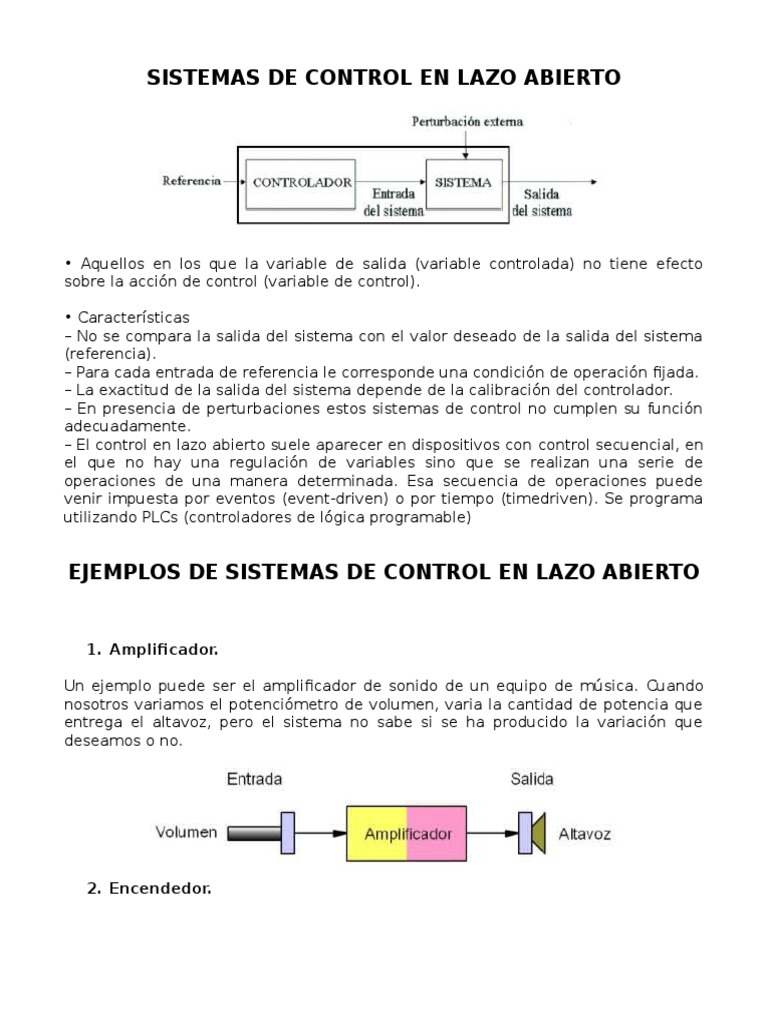 Sistemas de Control Lazo Abierto Lazo